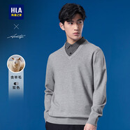 HLA海瀾之家長(zhǎng)袖針織衫男輕商務(wù)時(shí)尚系列假兩件毛衣男