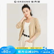 佐丹奴針織衫女辦公室外套純棉開衫女V領(lǐng)外搭薄款空調(diào)衫05350649 96古巴沙 L