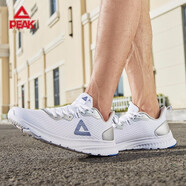 匹克男鞋運動(dòng)鞋男夏季網(wǎng)面透氣學(xué)生輕便軟底休閑鞋百搭減震跑步鞋子男 大白/亮光藍 44