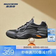 斯凱奇（Skechers）男士運動(dòng)鞋拼接撞色點(diǎn)綴復古潮流舒適橡膠底多色鞋 237430-CCBK 木炭色/黑色 39