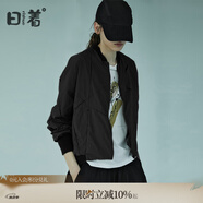日著（rizhuo）日著原創(chuàng)設(shè)計(jì)女裝2025秋新款城市輕戶外棒球服飛行員夾克短外套 黑色 M