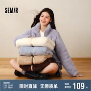 森馬（Semir）外套女插肩袖珊瑚絨仿羊羔毛2024冬季立領(lǐng)寬松夾克109724108003