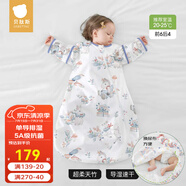 貝肽斯睡袋嬰兒夏天空調(diào)房寶寶睡袋新生兒童一體防踢被幼兒防驚跳連體衣 【夏天】（前6后4 20-25℃）獨(dú)角獸 M碼 建議身高65-85cm