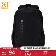 361度中性雙肩背包男女同款學(xué)生書(shū)包大容量雙肩包 黑色 均 碼