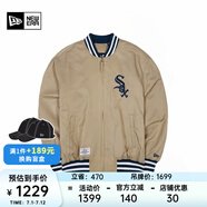 NEW ERA紐亦華MLB棒球NY夾克刺繡春秋男女情侶簡約百搭運動休閑外套 13546437-卡其色 SOX 2XL