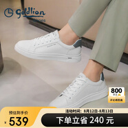 金利來（goldlion）男鞋時尚個性耐磨板鞋舒適系帶休閑鞋55323073920A-白色-41碼