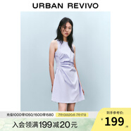UR2025春季新款女摩登氣質(zhì)褶皺收腰顯瘦無袖連衣裙UYY750030 淡紫 M