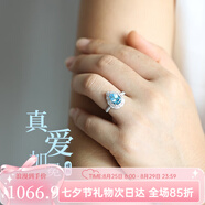 朵菲（Duofei）2克拉托帕石寶石輕奢珠寶戒指送女友送老婆生日生日禮物 2克拉天然托帕石戒指【可刻字】