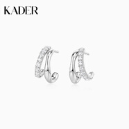 卡蒂羅（KADER）幾何雙環(huán)耳釘女925銀耳飾小眾設計感耳環(huán)新輕奢感 【925銀】雙環(huán)耳環(huán)
