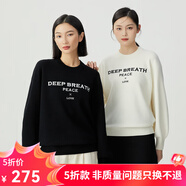 哥弟真的好（GIRDEAR）女裝廓形圓領(lǐng)刺繡字母羊毛針織衫毛衣女A301383 黑 M (3碼)