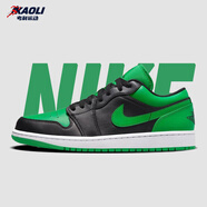 耐克（NIKE）【潮】Air Jordan aj1板鞋男女情侶款低幫耐磨透氣休閑運(yùn)動籃球鞋 553560/553558-065 黑綠 女款GS 37.5
