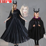 何佳功沉睡魔咒女王裝女巫服瑪琳菲森cos魔后扮演服睡美人后媽服 黑色_含頭飾 M 成人_建議身高160-175