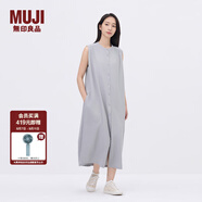 無(wú)印良品（MUJI）IDEE 女式 平紋 無(wú)袖連衣裙 女裝裙子25年夏季 連身裙 GA44CC5S 煙熏綠色 L (165/88A)