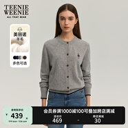 Teenie Weenie小熊女裝簡(jiǎn)約針織衫女秋冬針織開衫罩衫短外套上衣 灰色 XS (155)