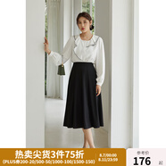 獨束大碼女裝半身裙女新款韓版百褶裙遮肉顯瘦高腰a字裙 黑色（DY） L