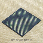 彌言手工刺繡加厚干泡茶席茶道配件茶桌隔熱棉麻布墊桌旗家用簡約 麻布-藏藍(lán)碎花茶席