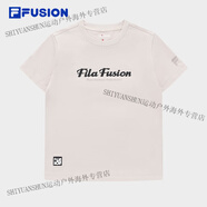 斐樂(lè )（FILA）FUSION潮牌女子針織短袖衫2024夏季新款時(shí)尚純棉百搭T恤 香檳粉-PK S 160/80A