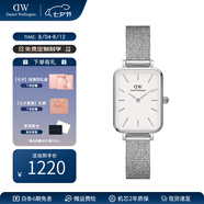 丹尼爾惠靈頓（DanielWellington）dw手表女 復古小方表石英女士手表歐美腕表 七夕情人節禮物送女友 小方塊白盤(pán)-銀色鋼帶-DW00100438