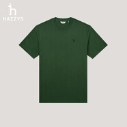 哈吉斯（HAZZYS）男裝 2025夏季新款圓領男上衣字母刺繡印花短袖T恤男ASTZE0CCE62 深卡其色DK M （170/92A 46）