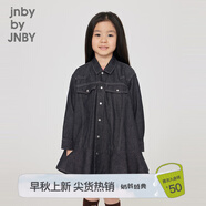 jnby by JNBY江南布衣童裝秋牛仔長袖連衣裙耐寬松洗耐穿女童兒童1N8G12000 991牛仔藏青 100 cm