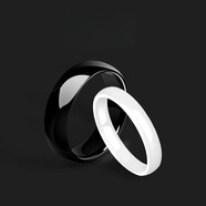 DL 1998胖東來(lái)同款陶瓷戒指太空情侶對戒白瓷黑色男士單身尾戒女簡(jiǎn)約感指 黑色 3.5MM寬 國標9號-15號均有
