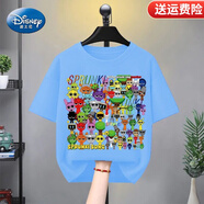 迪士尼（Disney）童裝節(jié)奏盒子上衣服男童新款夏季兒童短袖套裝夏季卡通T恤半袖 E114淺藍 110 碼（身高90-100cm）