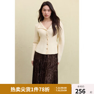 獨(dú)束大碼女裝針織衫V領(lǐng)紅色毛衣女2024冬大碼胖mm泡泡袖收腰上衣 奶杏色 3XL (尺碼：5)
