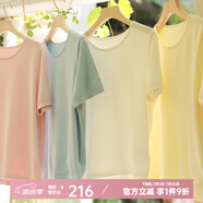 無色無味夏季 經(jīng)典簡(jiǎn)約 熱賣款 休閑柔軟 全棉 t恤 短袖 針織衫 女裝 淡藍(lán) M （36）
