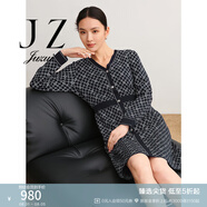 玖姿（JUZUI）商場(chǎng)同款優(yōu)雅復古老花毛衫連衣裙女2023秋款JWDQ31401 花丈青 S