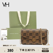 VANESSA HOGAN VH女包山茶花信封包高級感包包老花鏈條小包單肩斜挎包七夕禮物 深棕色+綠野仙蹤禮袋