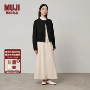 無印良品（MUJI） 女式 彈力起毛 開衫式夾克 女外套秋季款 長袖 BD0YSC4A 黑色 S (155/80A)