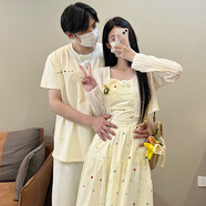 夢(mèng)史怡小眾設(shè)計(jì)感情侶裝夏季吊帶女連衣裙法式一裙一衣ins潮 男T XL