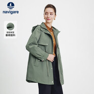 Navigare意大利小帆船女士中裝風(fēng)衣干練工裝外套2331543506 常春藤綠 XL 