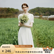 范思藍(lán)恩月光裙 白色連衣裙女夏初戀領(lǐng)證小白裙24FS12002 白色 M