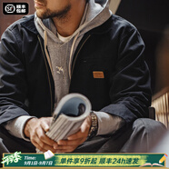 馬登工裝底特律獵裝夾克男美式復古J001巴恩風(fēng)翻領(lǐng)谷倉外套秋季新款 黑色 【男士休閑外套/高級感痞帥】 M
