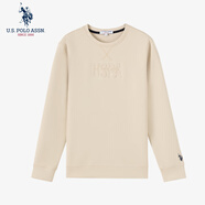 U.S.POLO ASSN.保羅衛衣男秋冬商務(wù)休閑長(cháng)袖t恤男士通勤上衣男裝 乳白色 M