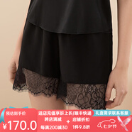 金三塔商場(chǎng)同款金三塔睡衣女真絲蕾絲花邊家居褲睡褲家居服YSF9B903 黑色7100 M