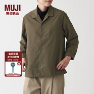 無印良品（MUJI） 男女通用法蘭絨開領(lǐng)襯衫長袖休閑百搭襯衣外套純棉全棉ACA71A1A 褪色米色 S-M 165/88A