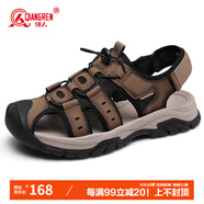強人戶外男涼鞋便捷沙灘鞋舒適百搭休閑男鞋 JDL604001 黃棕 38