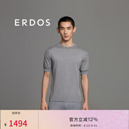 ERDOS 春夏圓領(lǐng)純棉短袖針織衫商務(wù)休閑簡(jiǎn)約男士T恤 石英灰 2XL 185/104A