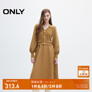 ONLY秋季氣質(zhì)優(yōu)雅拼接V領(lǐng)中長(cháng)裙針織連衣裙女|124307012 E10 烤椰子棕色 L (170) 88A