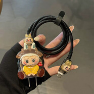 斯佰修適用蘋(píng)果16pro充電線防折斷手機(jī)充電器保護(hù)頭max咬線器iPhone15充電頭纏繞ipad保護(hù)殼數(shù)據(jù)線保護(hù)套 【四件套】田園拉布布【12-16系列】