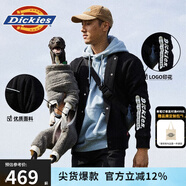 dickies棉服 男女同款左袖字母印花易穿搭棒球夾克8131 黑色 M