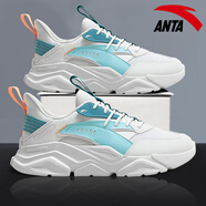 anta kids安踏男鞋旗艦夏季2025新款網(wǎng)面透氣白色老爹鞋軟底運動鞋子男 C-10象牙白/河水藍(lán)/絲藍(lán)綠 39