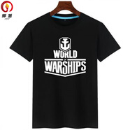 輝烈戰艦世界艦隊collection艦娘游戲周邊衣服夏寬松學(xué)生短袖T恤 黑色3 M