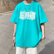 以純 YISHION短袖男士t恤夏季2025新款純棉重磅潮牌潮流青少年寬松半袖上衣服 湖藍(lán)色 【純棉】現(xiàn)貨立發(fā) S 建議【80斤~105斤】