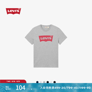 Levi's李維斯情侶美式寬松印花簡約舒適潮流純棉圓領(lǐng)短袖T恤七夕禮遇 灰色 002A0-0003 2XL