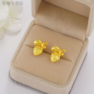 何佳功老鳳凰黃金色耳釘2025年新款女小巧耳飾養(yǎng)耳洞四葉草耳環(huán)越花飾 草莓小耳釘