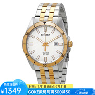 西鐵城（CITIZEN）男士手表石英表淺褐色圓形42mm防水100m不銹鋼帶休閑BI5056-58A pic os