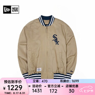 NEW ERA【七夕禮物】紐亦華MLB棒球NY夾克刺繡春秋男女情侶運動休閑外套 13546437-卡其色 SOX 2XL